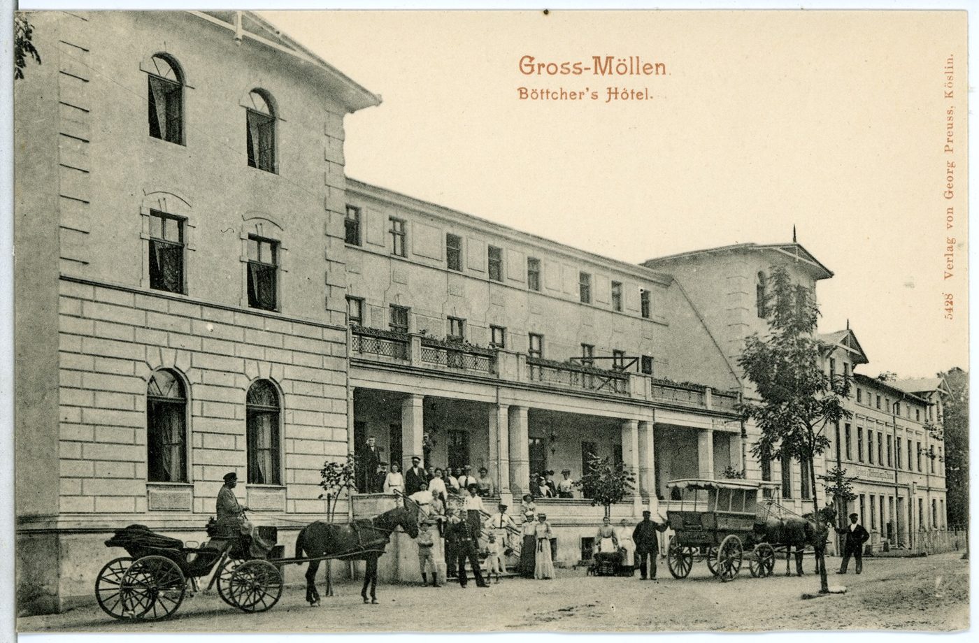 Mielno (Groß Möllen), Böttcher’s hotel, 1904 – the journey from Koszalin then took a carriage or the train