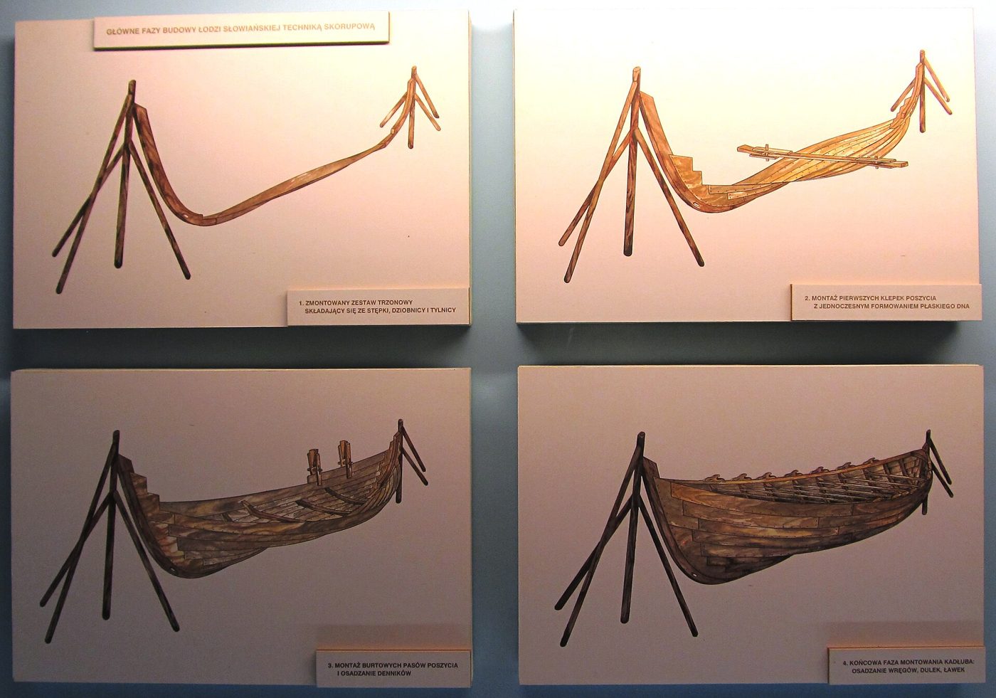 Stages of building a Slavic plank boat – exhibition of the National Maritime Museum in Gdańsk