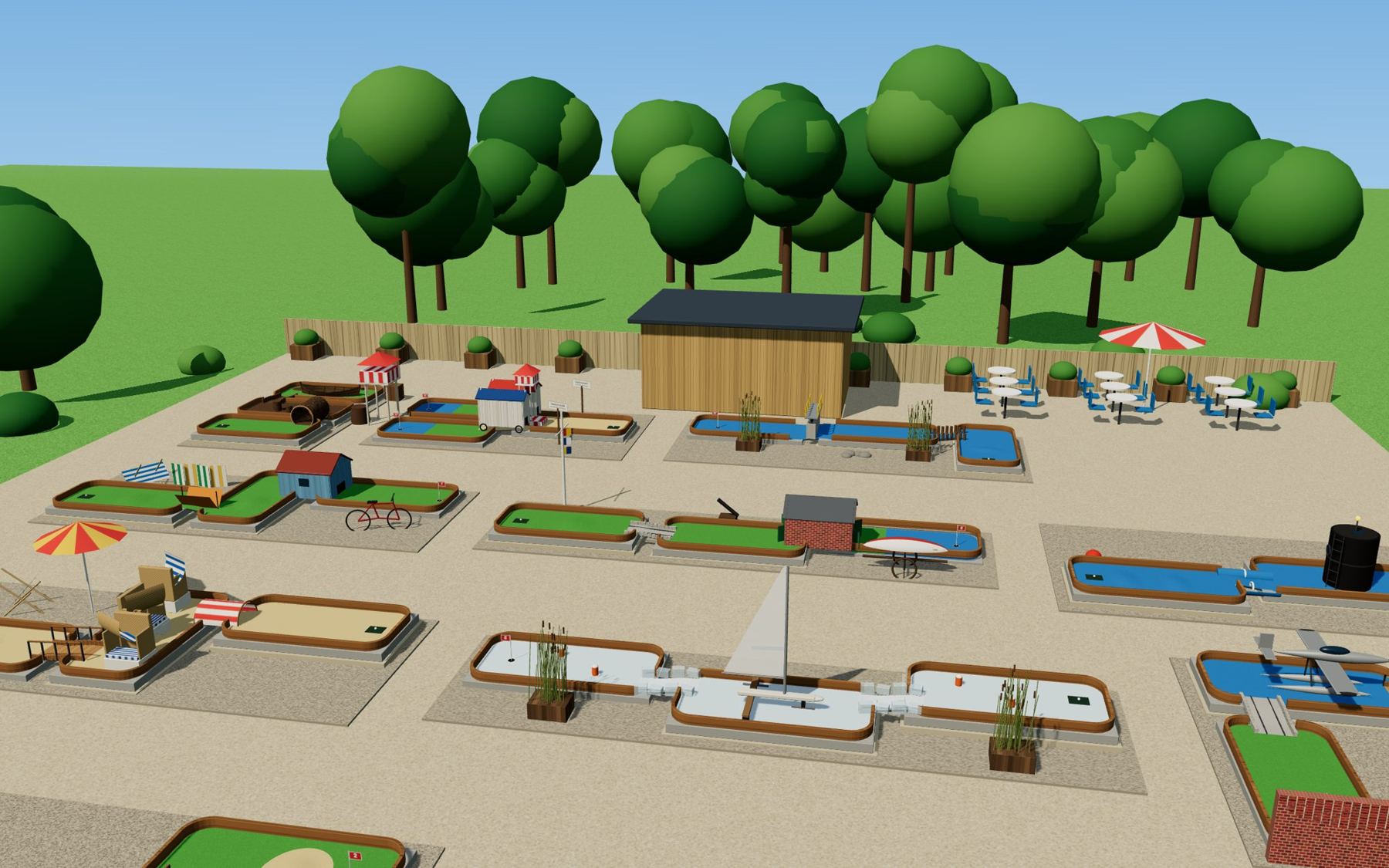 Illustrative visualisation: view of the course from the entrance