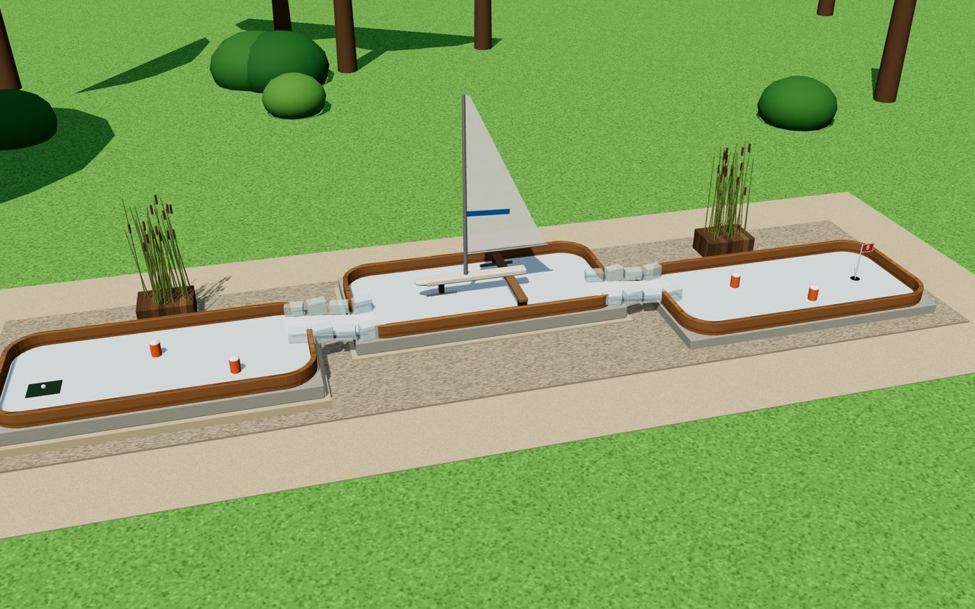 Illustrative visualisation of the hole: Sails on ice