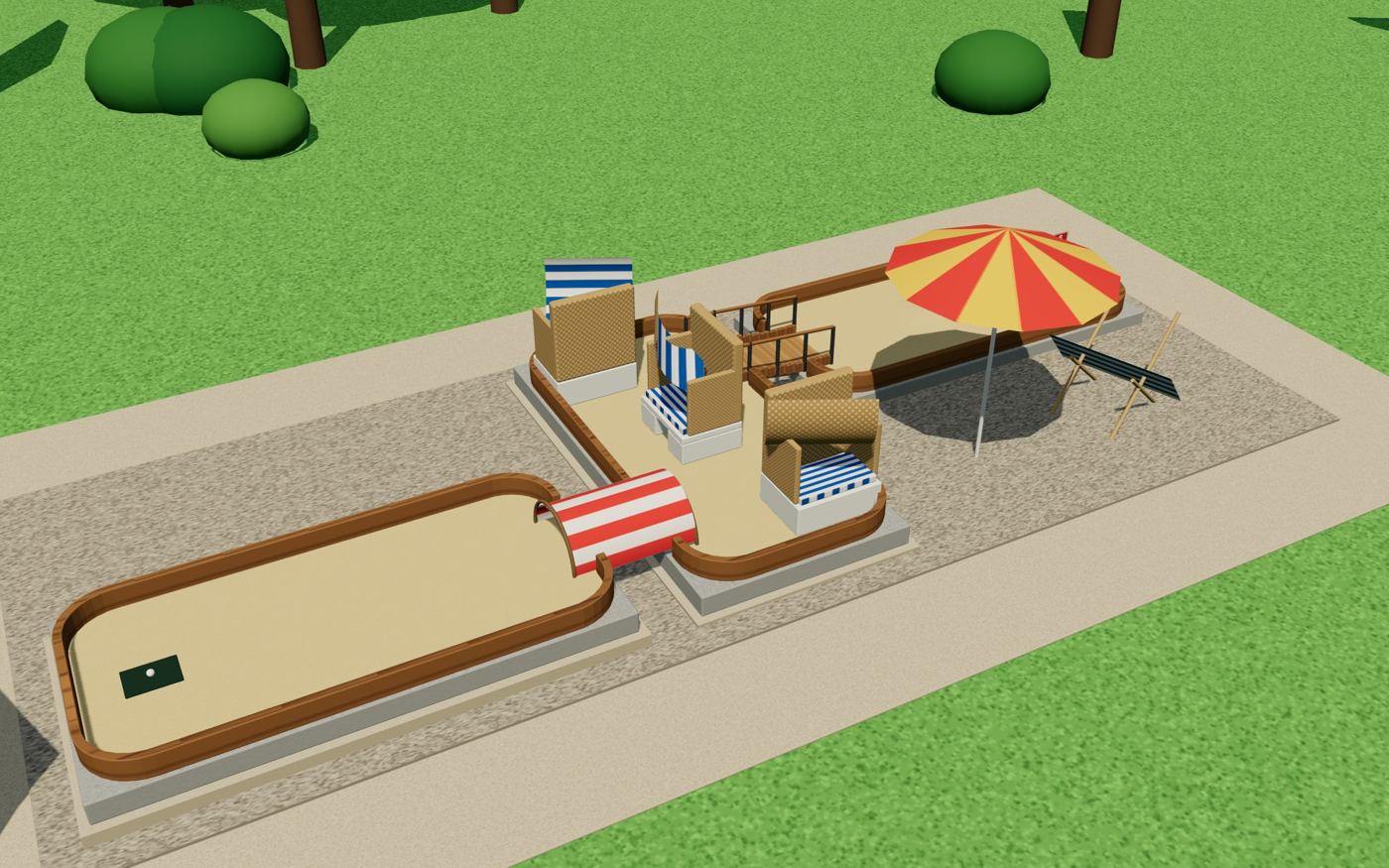 Illustrative visualisation of the hole: A basket for the beach